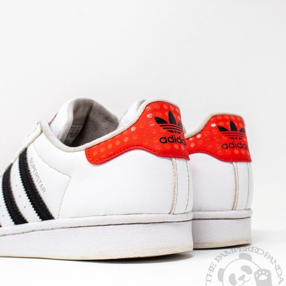 Adidas Superstar x Lego White Red Shoes RARE Casual Sneakers Size 5.5 H03955 - Picture 3 of 6